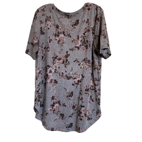 Maurice’s 24/7 Tunic Tee Light Brown Floral Sz Large - Picture 2 of 6